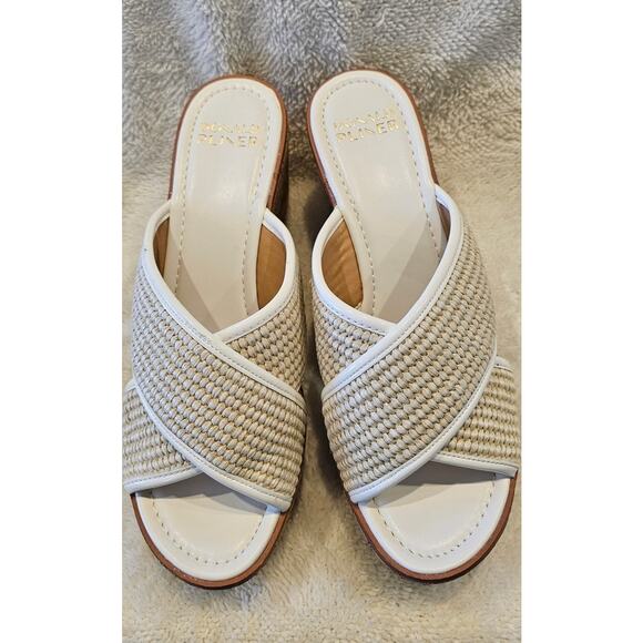 NEW Donald Pliner‎ Ilonar Crisscross Wedges Heels Platform Women Size 11M White - Picture 2 of 8